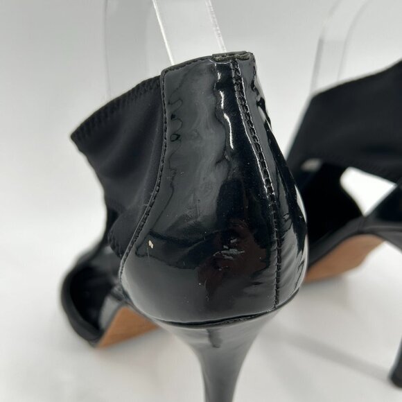 DONALD J. PLINER Black Parvis Zip Up Peep Toe High Heels Shoes Size 8.5 - Picture 7 of 11